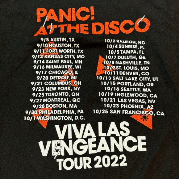 Panic At The Disco Viva Las Vengeance Tour 2022 Graphic T-Shirt Unisex Medium - Picture 4 of 8